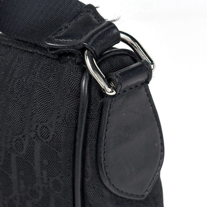 Dior Trotter Pattern Shoulder Bag Nylon Black