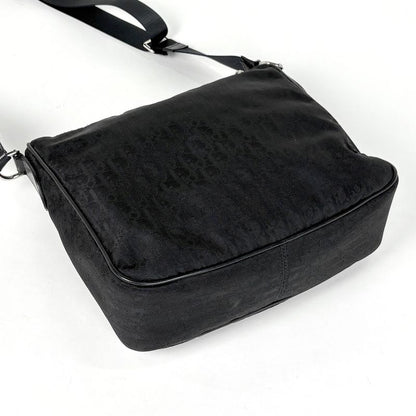Dior Trotter Pattern Shoulder Bag Nylon Black