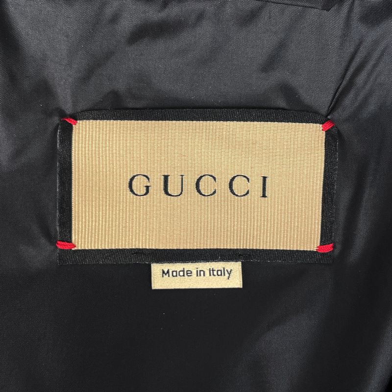 Gucci Logo Nylon Jacket All Over Pattern Interlocking Outer Black