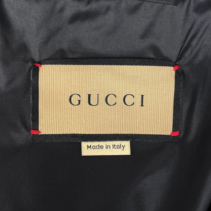 Gucci Logo Nylon Jacket All Over Pattern Interlocking Outer Black