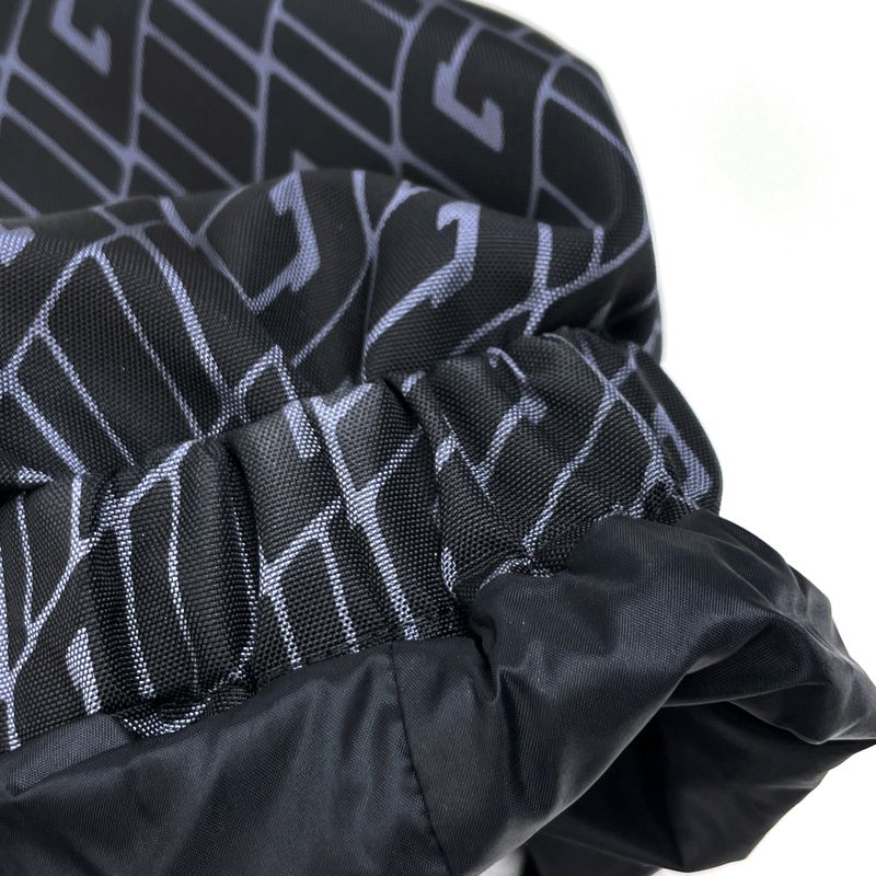 Gucci Logo Nylon Jacket All Over Pattern Interlocking Outer Black