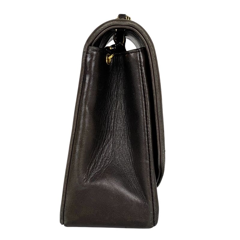 Chanel Diana Quilted Single Flap Chain Shoulder Bag CC Logo Leather Black