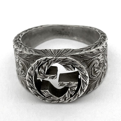 Gucci Interlocking Ring Arabesque . Silver