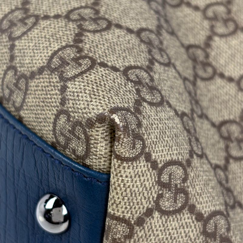 Gucci GG Pattern Tote Brown Navy