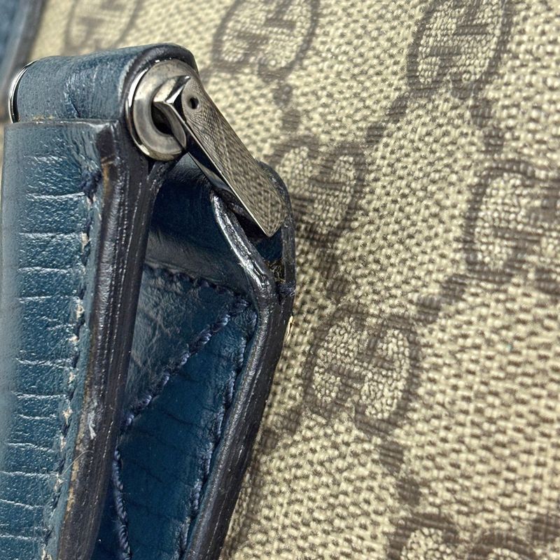 Gucci GG Pattern Tote Brown Navy