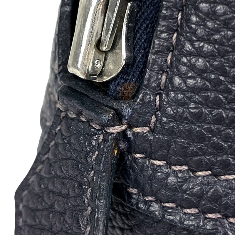 Hermes Plume 28 Handbag Vibrato Navy