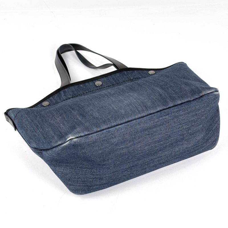 Prada Logo Tote Denim Navy