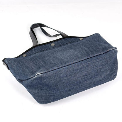 Prada Logo Tote Denim Navy