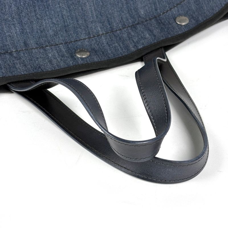 Prada Logo Tote Denim Navy