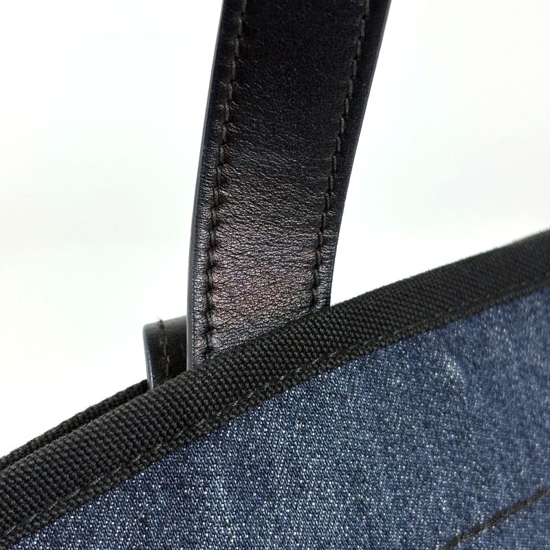 Prada Logo Tote Denim Navy