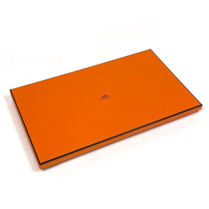 Hermes Logo Shawl Fringe Cashmere Silk Orange Scarf