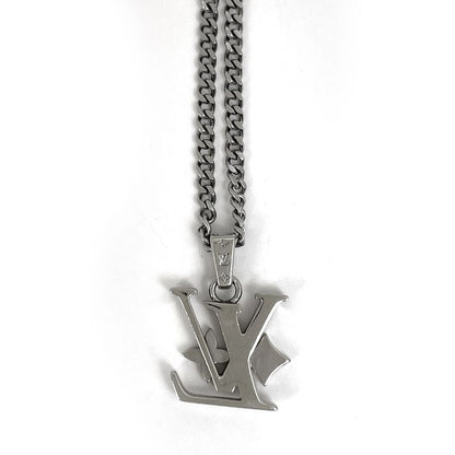 Louis Vuitton Pendant Monogram Low Necklace Metal Silver