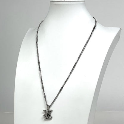 Louis Vuitton Pendant Monogram Low Necklace Metal Silver