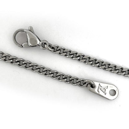 Louis Vuitton Pendant Monogram Low Necklace Metal Silver