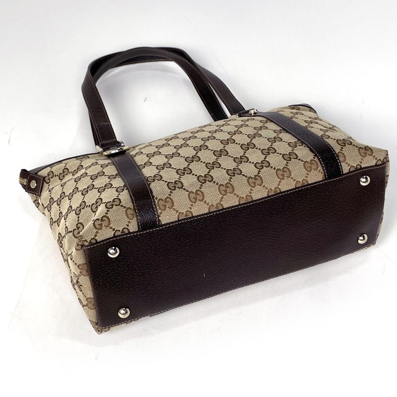 Gucci GG Pattern Tote Abbey Canvas Beige Brown