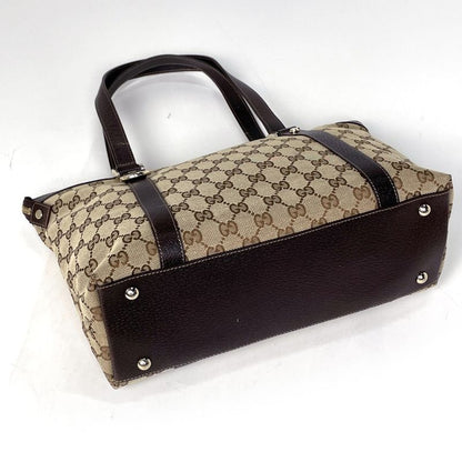 Gucci GG Pattern Tote Abbey Canvas Beige Brown