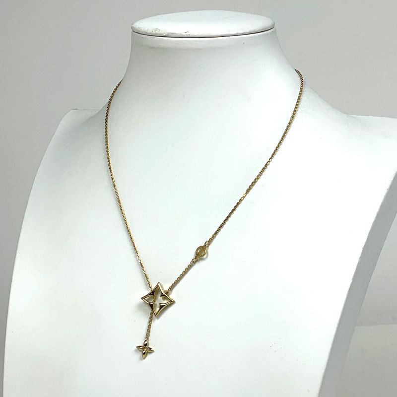 Louis Vuitton Necklace LV Flower Glam Gold Plated