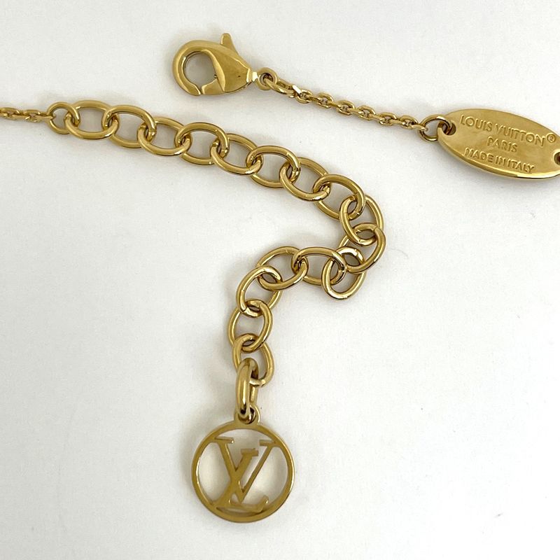 Louis Vuitton Necklace LV Flower Glam Gold Plated