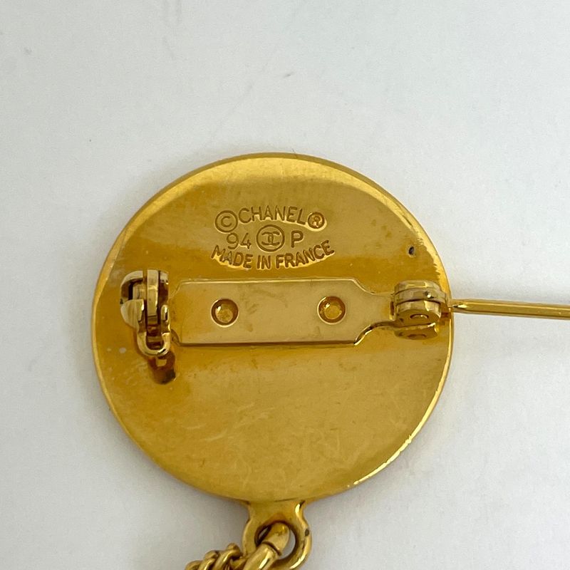 Chanel CC Logo Brooch Gold Plated