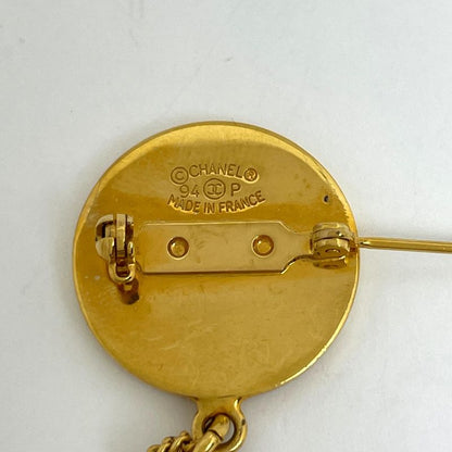 Chanel CC Logo Brooch Gold Plated