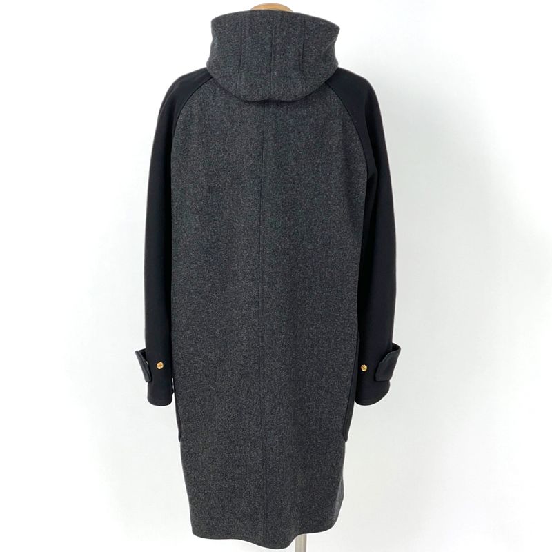 Louis Vuitton Coat Hoodie Wool Nylon Gray Black