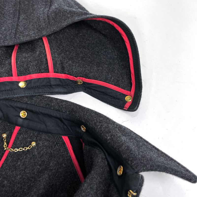 Louis Vuitton Coat Hoodie Wool Nylon Gray Black