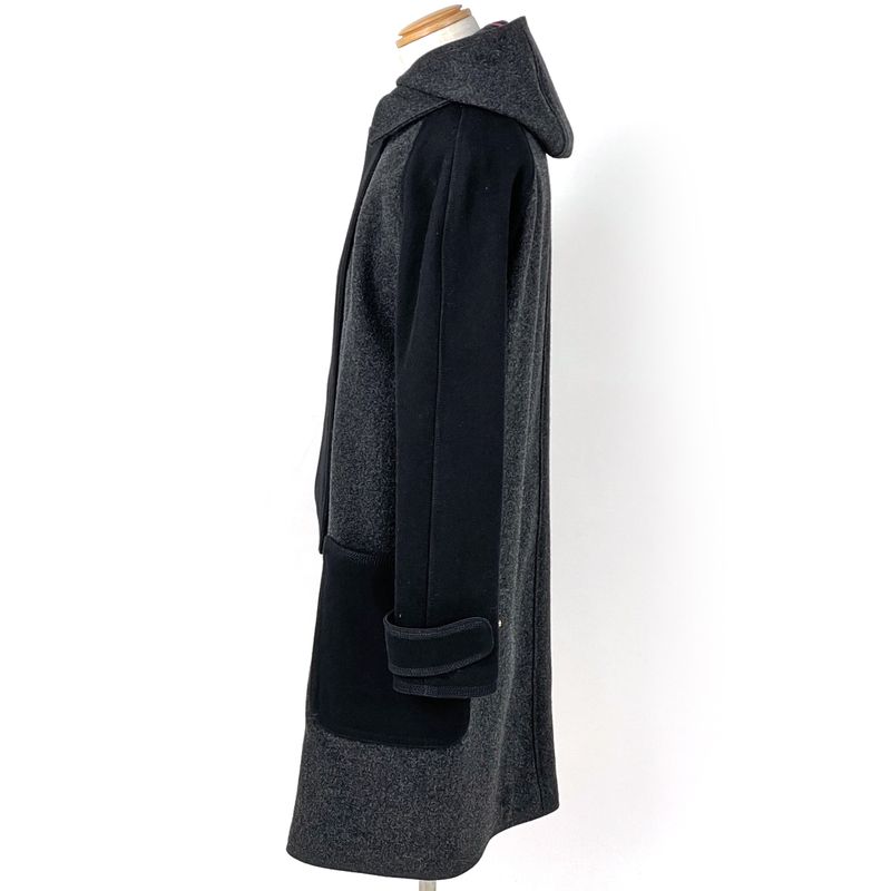 Louis Vuitton Coat Hoodie Wool Nylon Gray Black