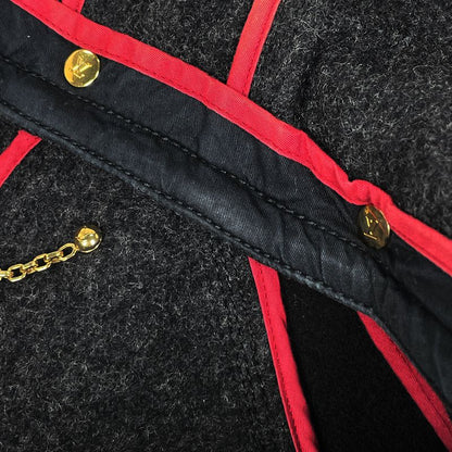 Louis Vuitton Coat Hoodie Wool Nylon Gray Black