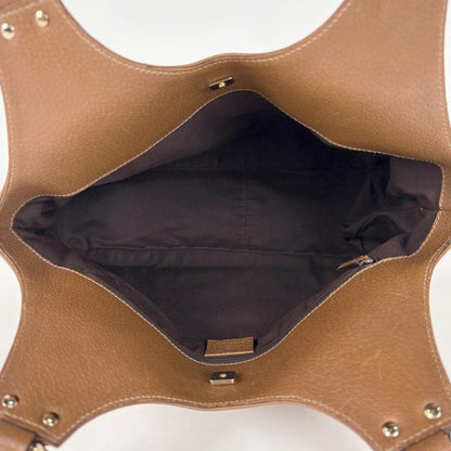 Gucci Logo Handbag Leather Brown