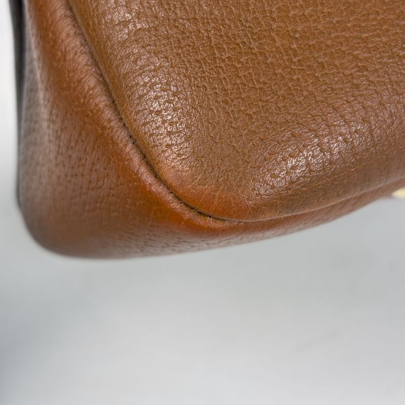 Gucci Logo Handbag Leather Brown