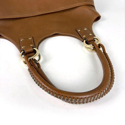 Gucci Logo Handbag Leather Brown
