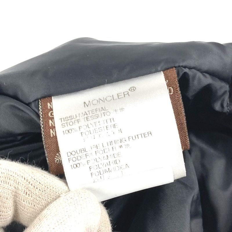 Moncler Down Coat with Logo Belt Polyester Black