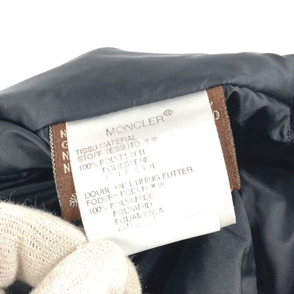 Moncler Down Coat with Logo Belt Polyester Black