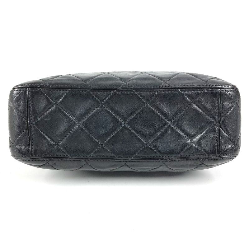 Chanel Handbag Logo Quilted Leather Black
