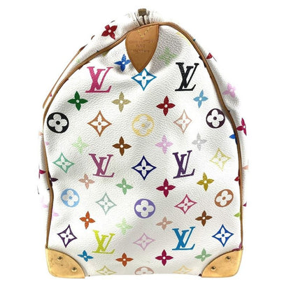 Louis Vuitton Boston Bag Keepall 45 Monogram Multicolor Canvas Blanc White