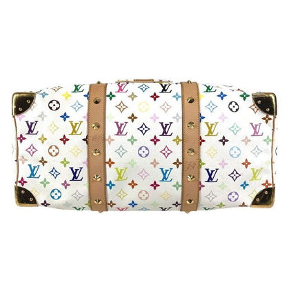 Louis Vuitton Boston Bag Keepall 45 Monogram Multicolor Canvas Blanc White