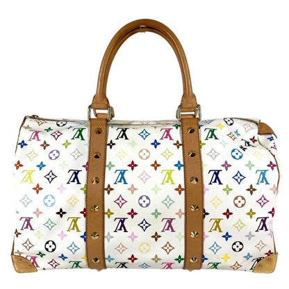 Louis Vuitton Boston Bag Keepall 45 Monogram Multicolor Canvas Blanc White