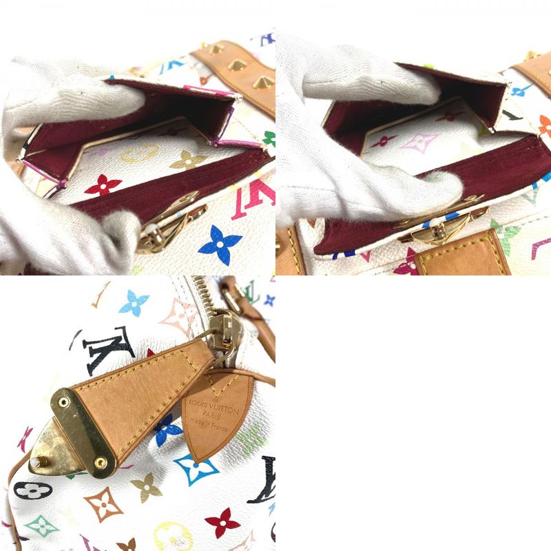 Louis Vuitton Boston Bag Keepall 45 Monogram Multicolor Canvas Blanc White