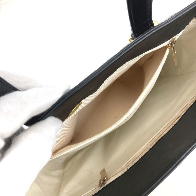Chanel Handbag Logo CC Choco Bar Leather Black