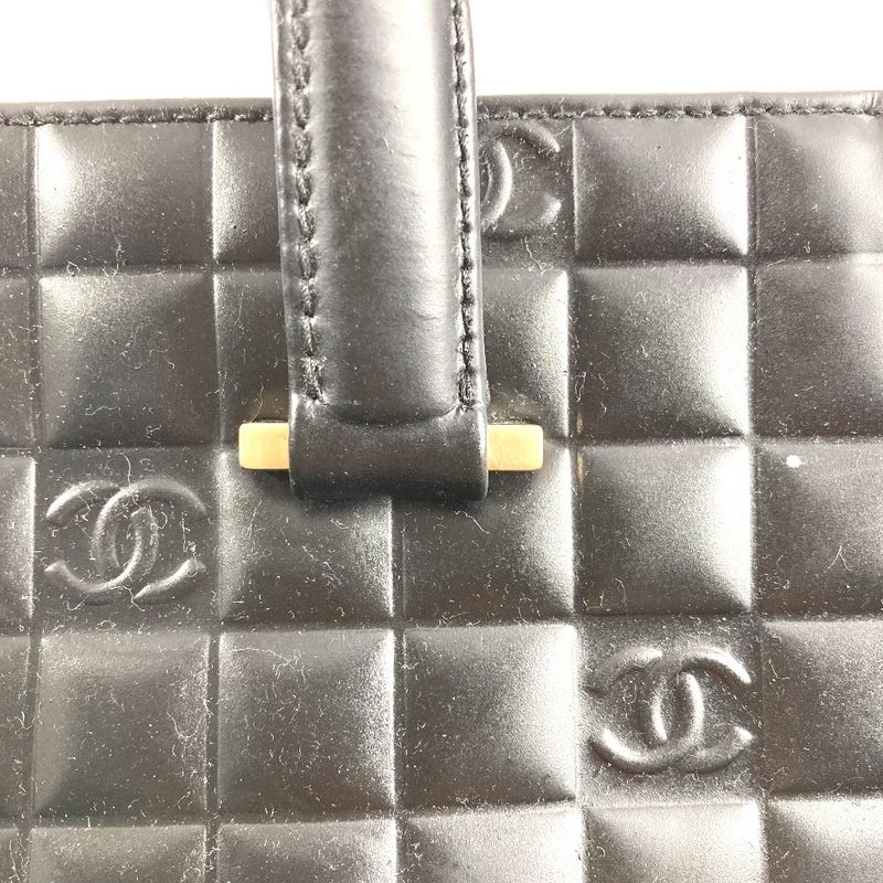 Chanel Handbag Logo CC Choco Bar Leather Black
