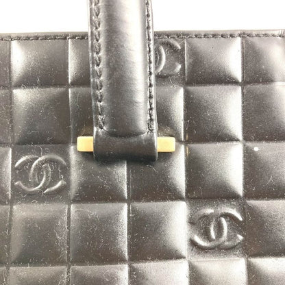 Chanel Handbag Logo CC Choco Bar Leather Black