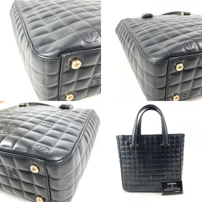 Chanel Handbag Logo CC Choco Bar Leather Black