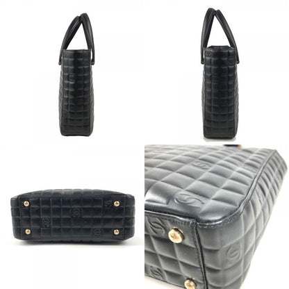 Chanel Handbag Logo CC Choco Bar Leather Black