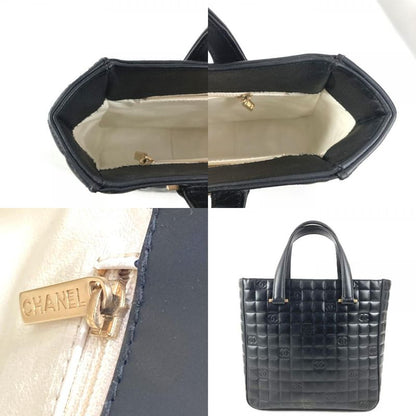Chanel Handbag Logo CC Choco Bar Leather Black