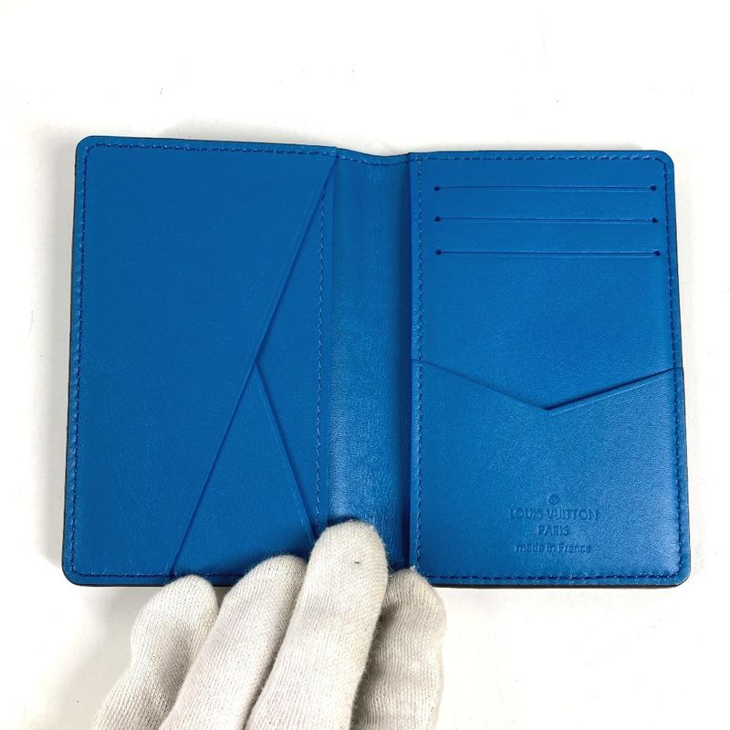 Louis Vuitton Card Case Organizer de Poche Taurillon Leather Blue