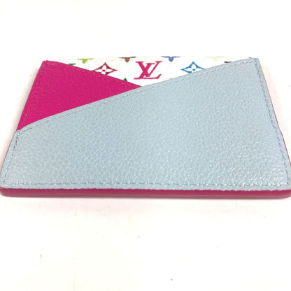 Louis Vuitton Card Case Holder Criss Cross Monogram Multicolor Canvas Pin White