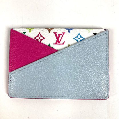 Louis Vuitton Card Case Holder Criss Cross Monogram Multicolor Canvas Pin White