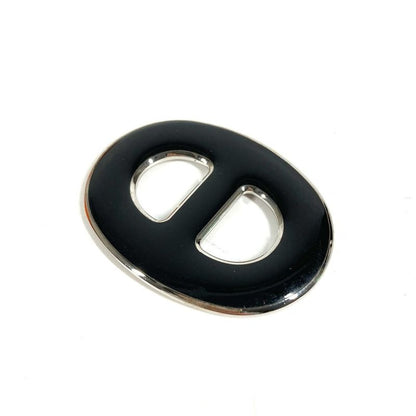 Hermes Scarf Ring Chaine D'ancre Logo Metal Black