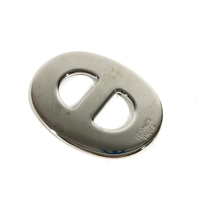 Hermes Scarf Ring Chaine D'ancre Logo Metal Black