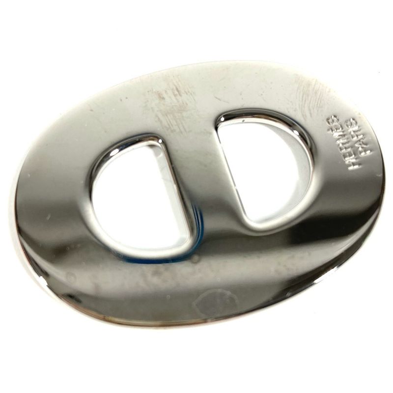 Hermes Scarf Ring Chaine D'ancre Logo Metal Black